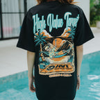 HIGH VALUE TARGET "CHEERS AND CHILL" (BLACK CVC Cotton Unisex T-SHIRT )