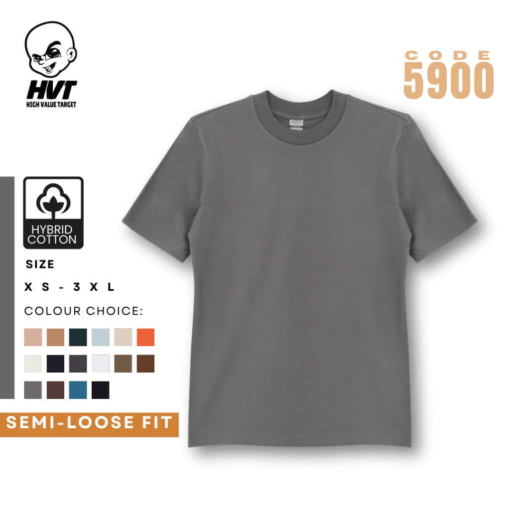 CHARCOAL GRAY - HVT Premium Quality Oversized Plain Crewneck T-shirts - Unisex Heavy Hybrid Soft Cotton Shirts - Menswear and women Casual Tshirt, PURE Cotton