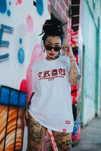 HIGH VALUE TARGET  "Onna-musha" (WHITE) 100% Cotton T-Shirt - S to 4XL