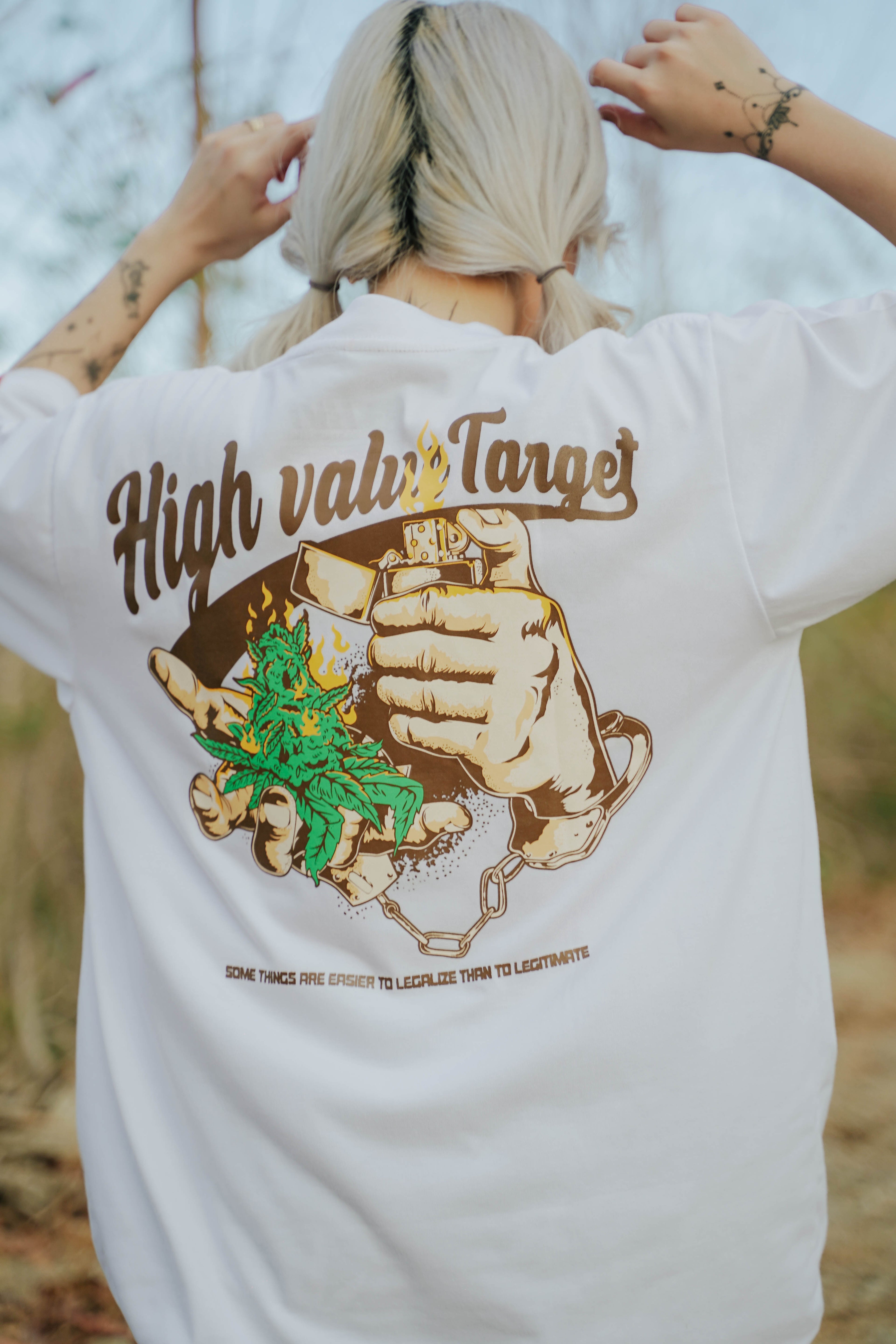 HIGH VALUE TARGET "LEGALIZE" White CVC Cotton Unisex T-Shirt
