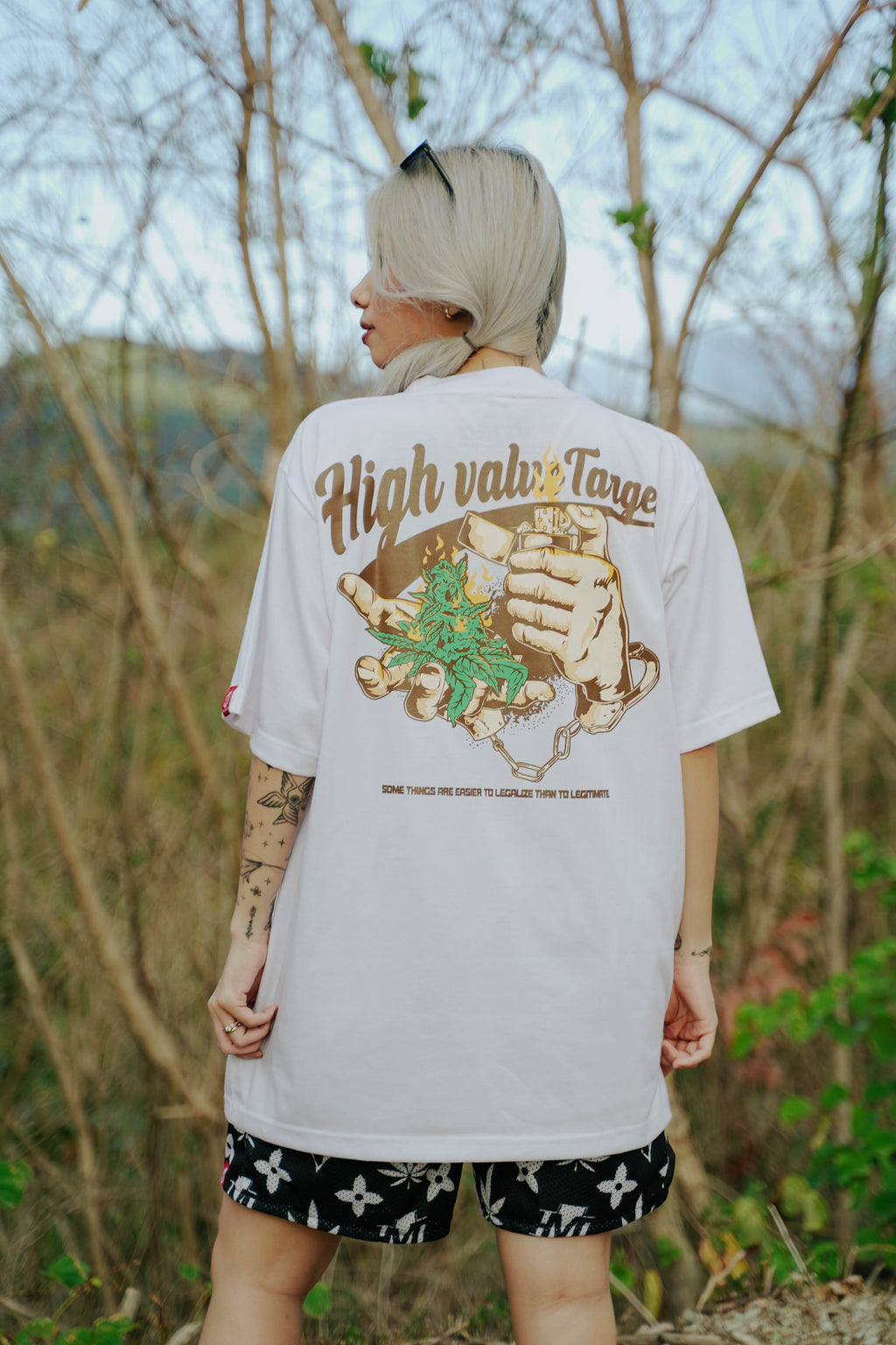 HIGH VALUE TARGET "LEGALIZE" White CVC Cotton Unisex T-Shirt