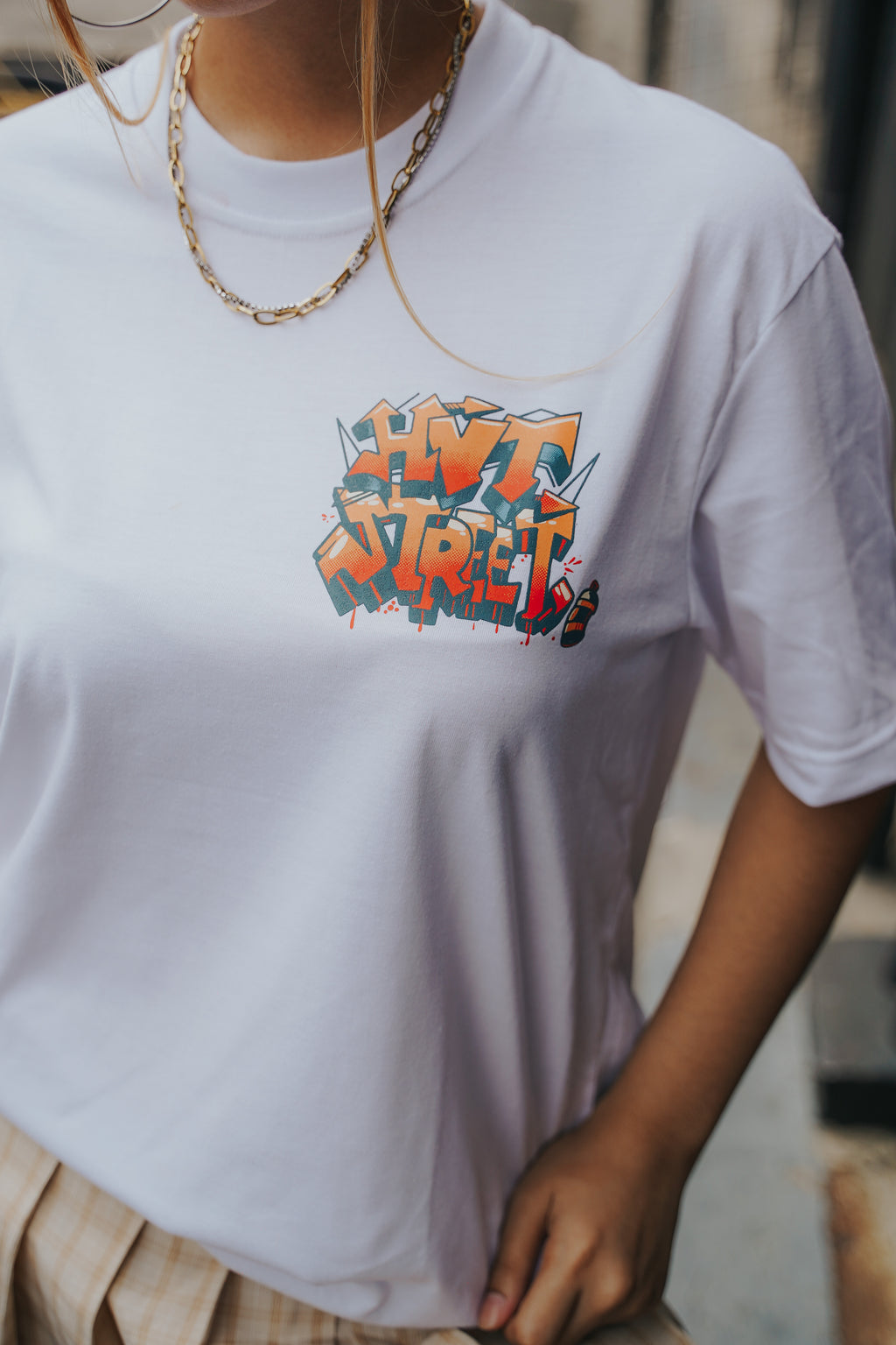 HIGH VALUE TARGET  "HVT STREET" GOKU AND VEGETA (WHITE) 100% Cotton T-Shirt