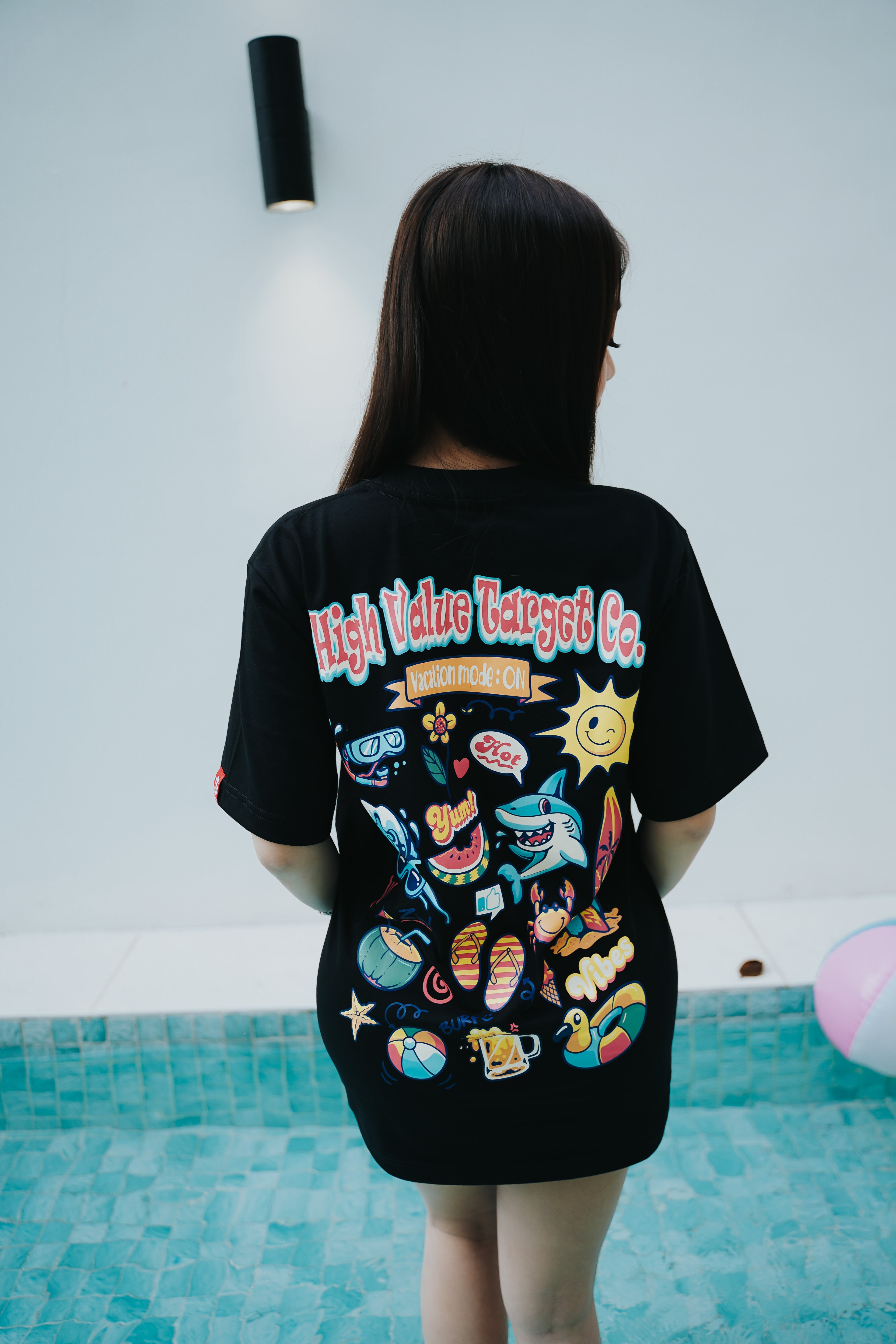 HIGH VALUE TARGET " HVT VACATION MODE ON" BLACK CVC Cotton Unisex T-SHIRT