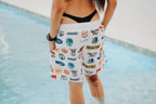 HIGH VALUE TARGET "HVT MIXED LOGOS" MESH SHORTS - WHITE