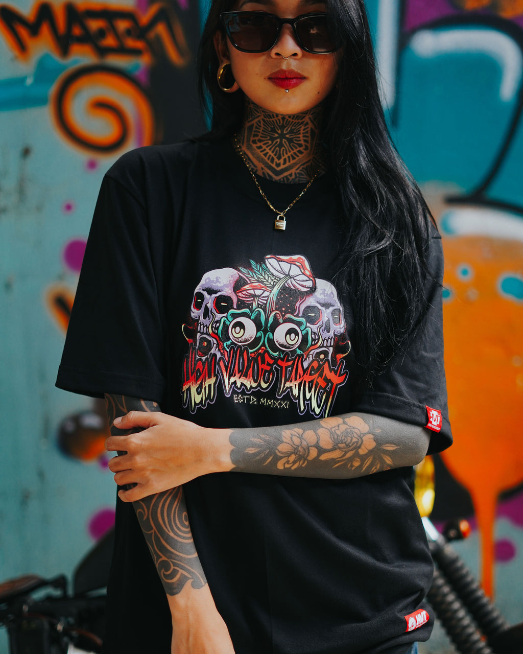 HIGH VALUE TARGET "ESCAPE LIFE" (Black) CVC Cotton T-Shirt - Small to 5XL sizes