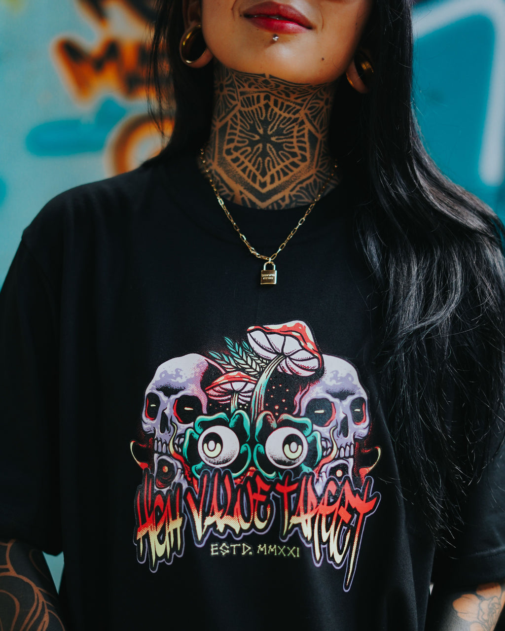 HIGH VALUE TARGET "ESCAPE LIFE" (Black) CVC Cotton T-Shirt - Small to 5XL sizes