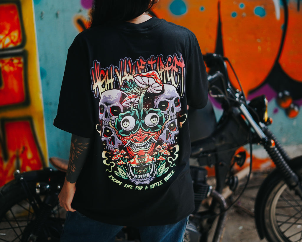 HIGH VALUE TARGET "ESCAPE LIFE" (Black) CVC Cotton T-Shirt - Small to 5XL sizes