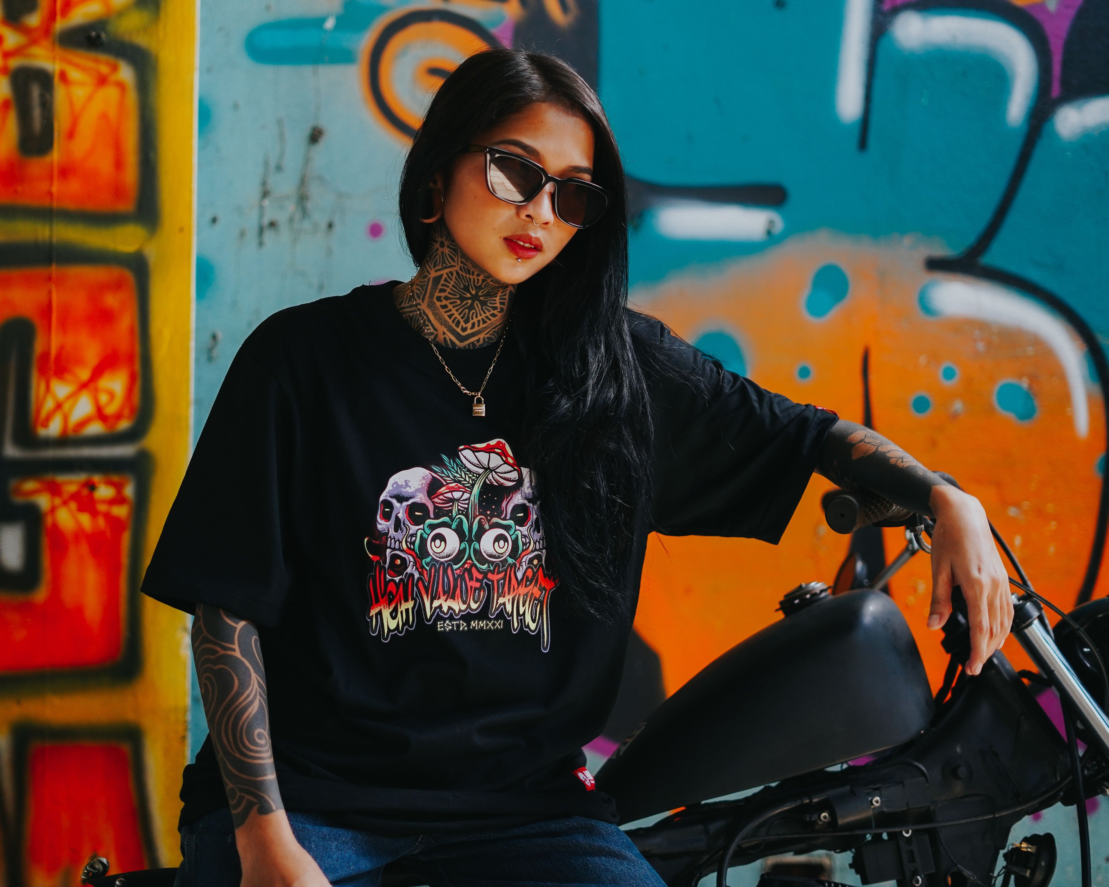 HIGH VALUE TARGET "ESCAPE LIFE" (Black) CVC Cotton T-Shirt - Small to 5XL sizes
