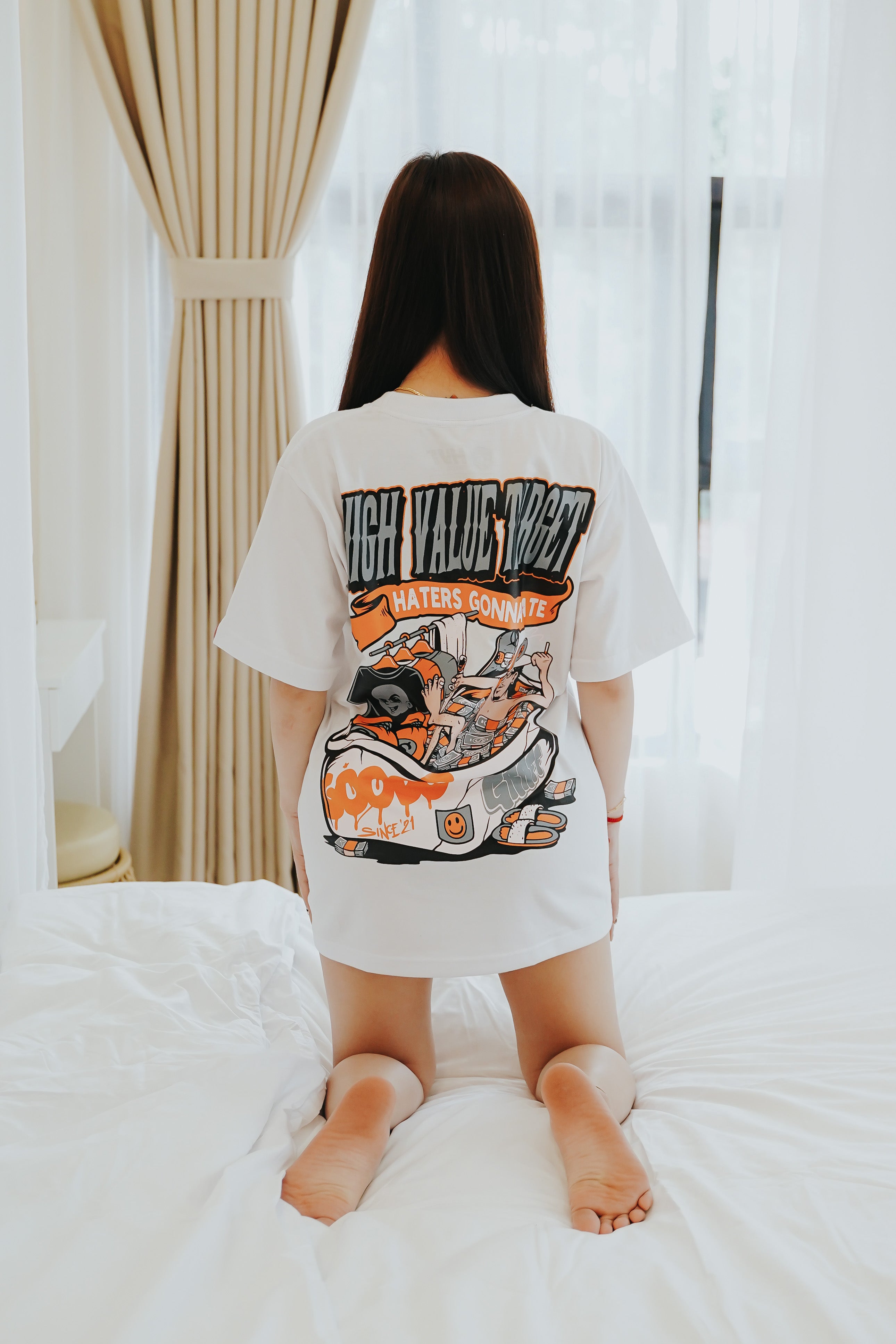 HIGH VALUE TARGET "HATERS GONNA HATE" WHITE CVC COTTON UNISEX T-SHIRT
