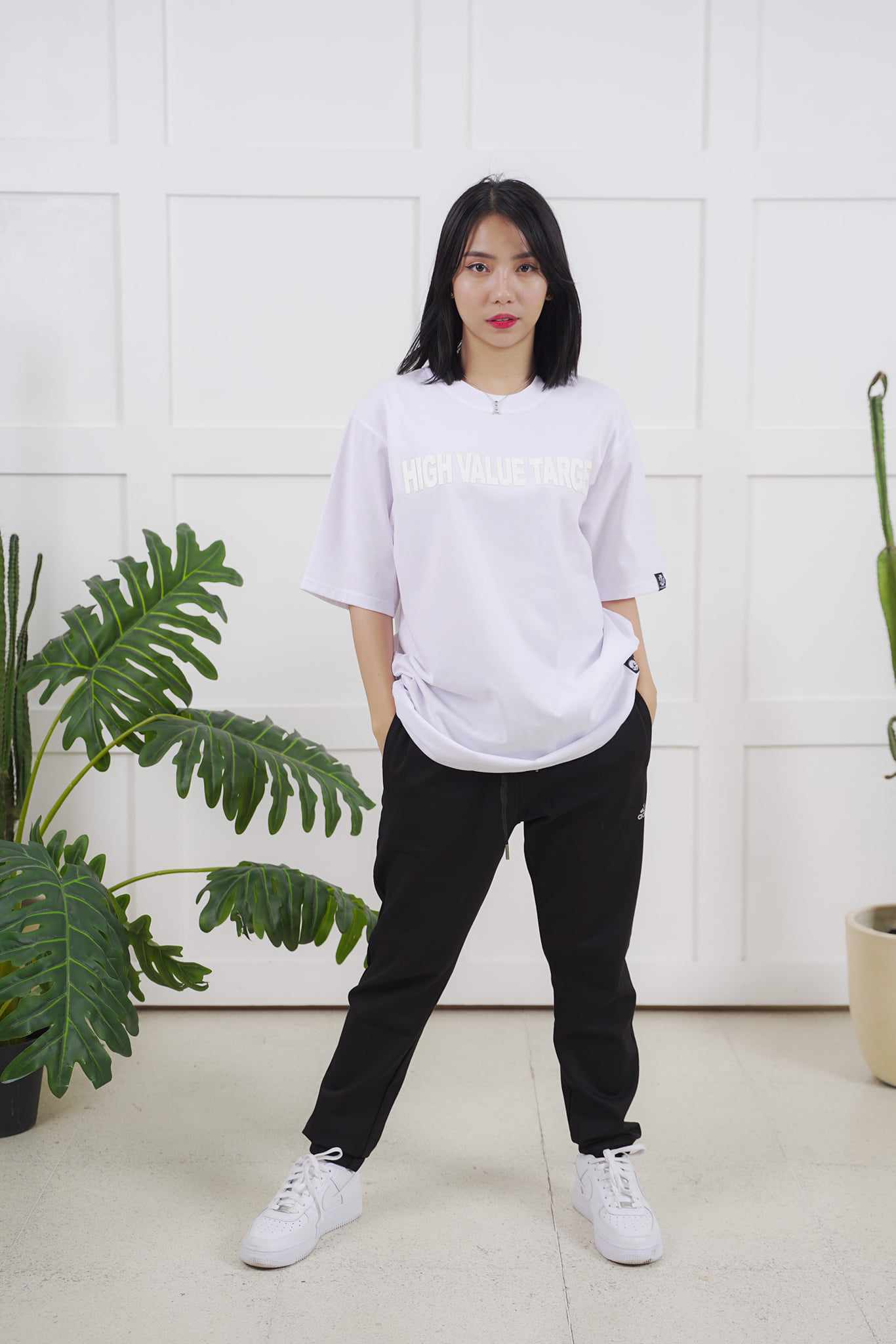 HIGH VALUE TARGET HIGH DENSITY PRINT WHITE ON WHITE CVC Cotton Unisex T-SHIRT