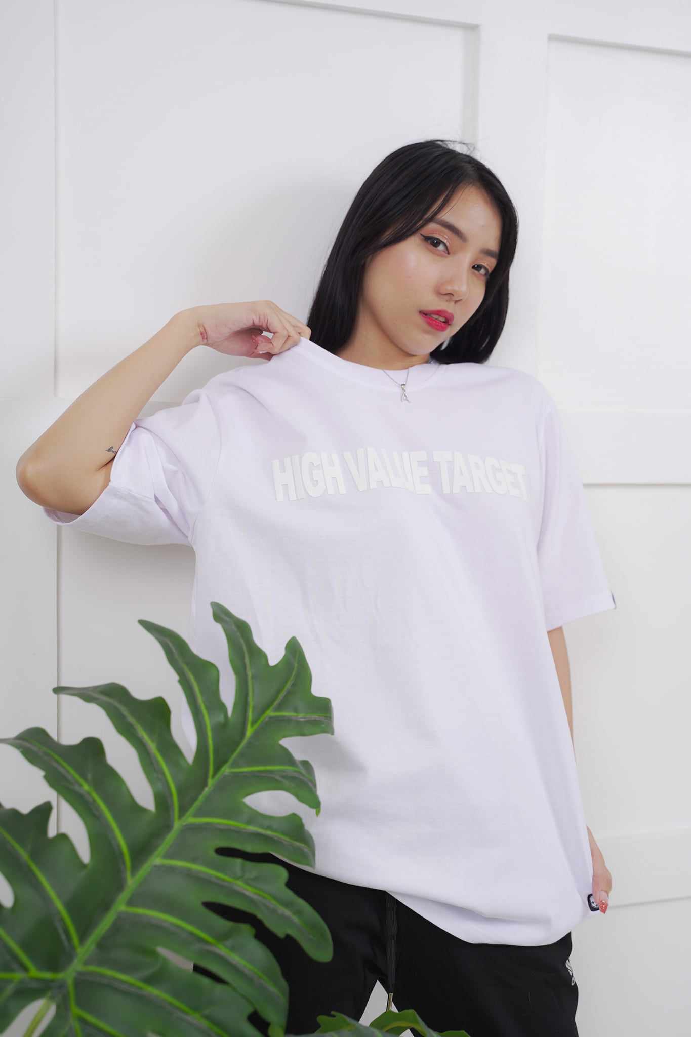 HIGH VALUE TARGET HIGH DENSITY PRINT WHITE ON WHITE CVC Cotton Unisex T-SHIRT