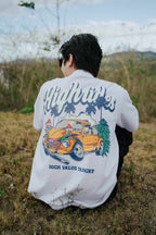 HIGH VALUE TARGET "HIGH RIDES" White CVC Cotton Unisex T-Shirt
