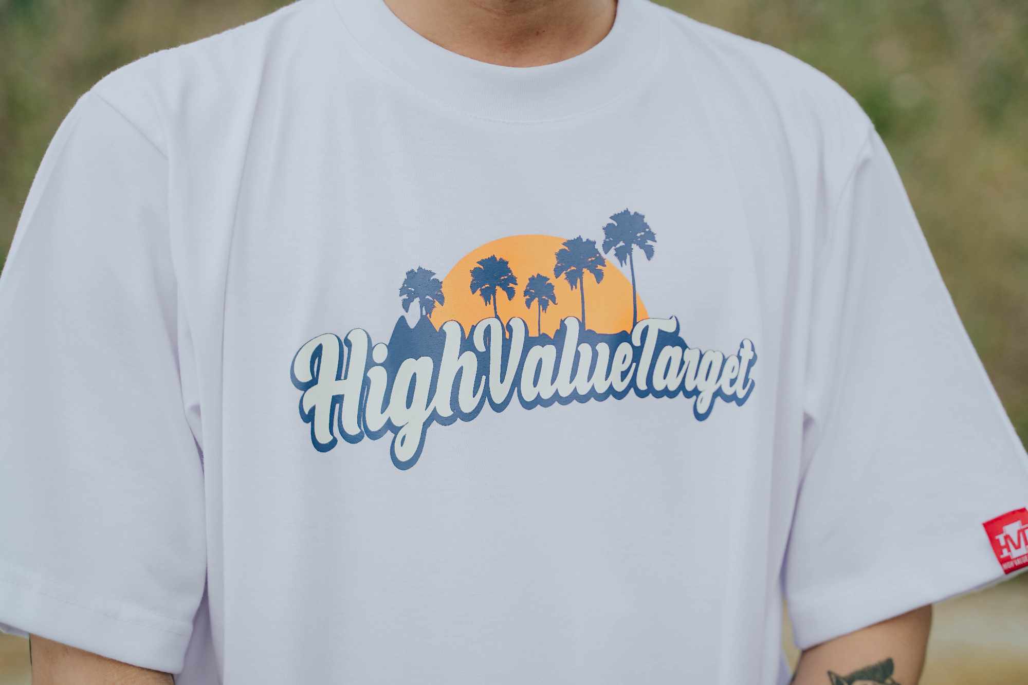 HIGH VALUE TARGET "HIGH RIDES" White CVC Cotton Unisex T-Shirt