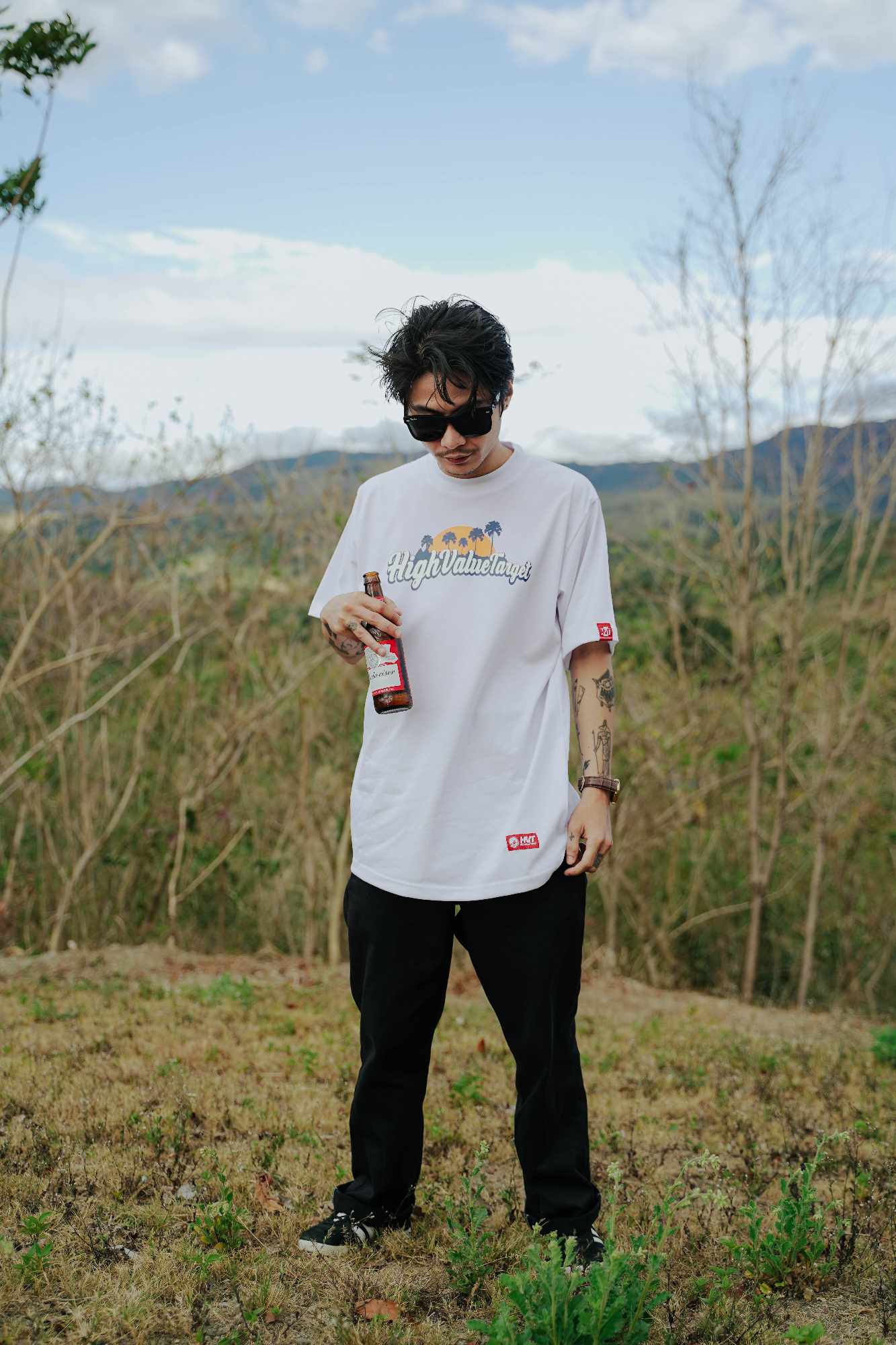 HIGH VALUE TARGET "HIGH RIDES" White CVC Cotton Unisex T-Shirt