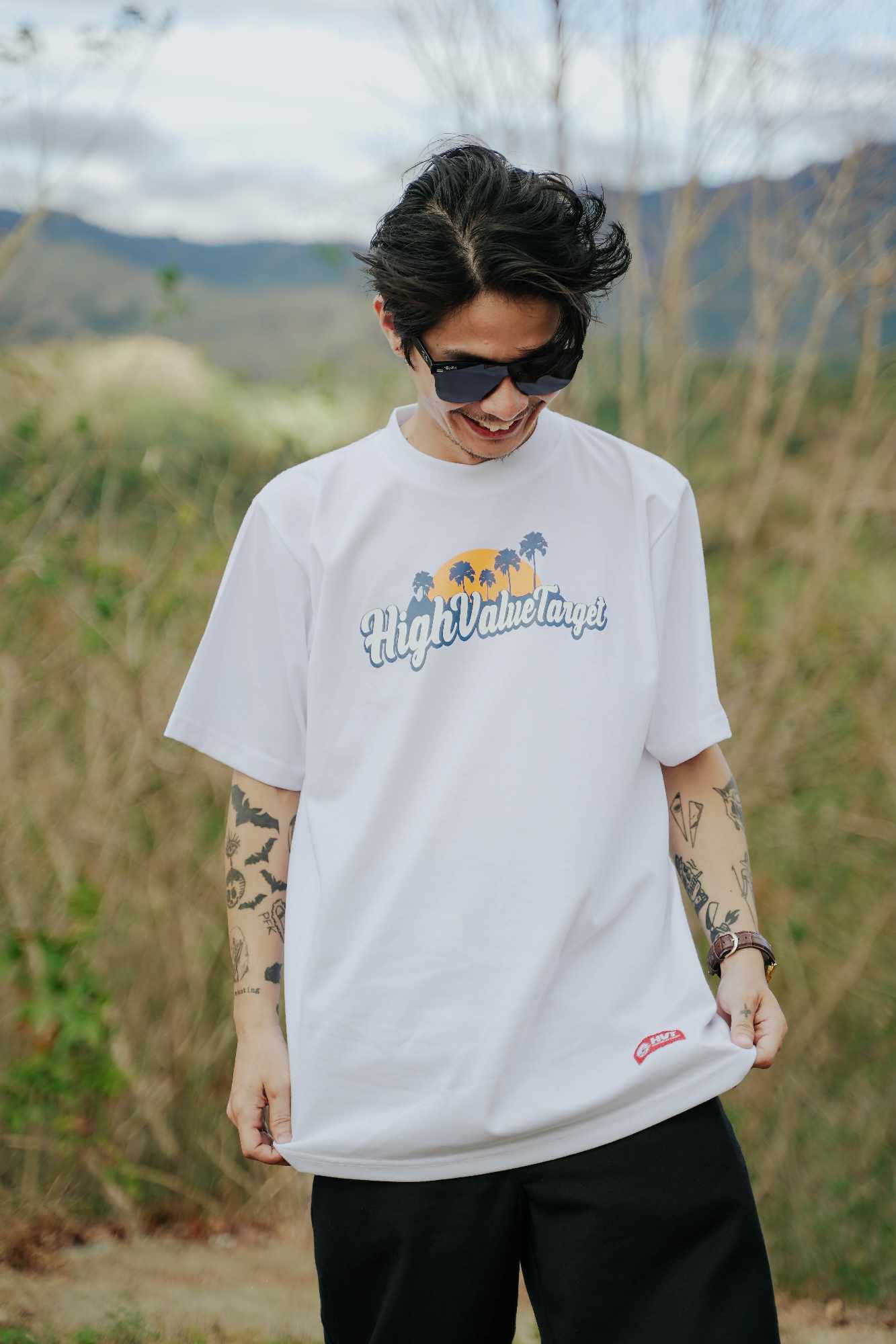 HIGH VALUE TARGET "HIGH RIDES" White CVC Cotton Unisex T-Shirt