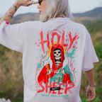 HIGH VALUE TARGET "HOLY SHEEP!" WHITE CVC Cotton Unisex T-Shirt
