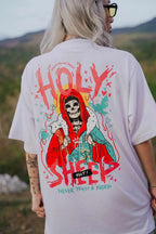 HIGH VALUE TARGET "HOLY SHEEP!" WHITE CVC Cotton Unisex T-Shirt