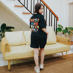 HIGH VALUE TARGET "HUSTLE HARD NEVER QUIT " BLACK CVC COTTON UNISEX T-SHIRT