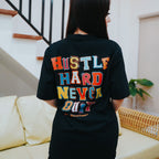HIGH VALUE TARGET "HUSTLE HARD NEVER QUIT " BLACK CVC COTTON UNISEX T-SHIRT