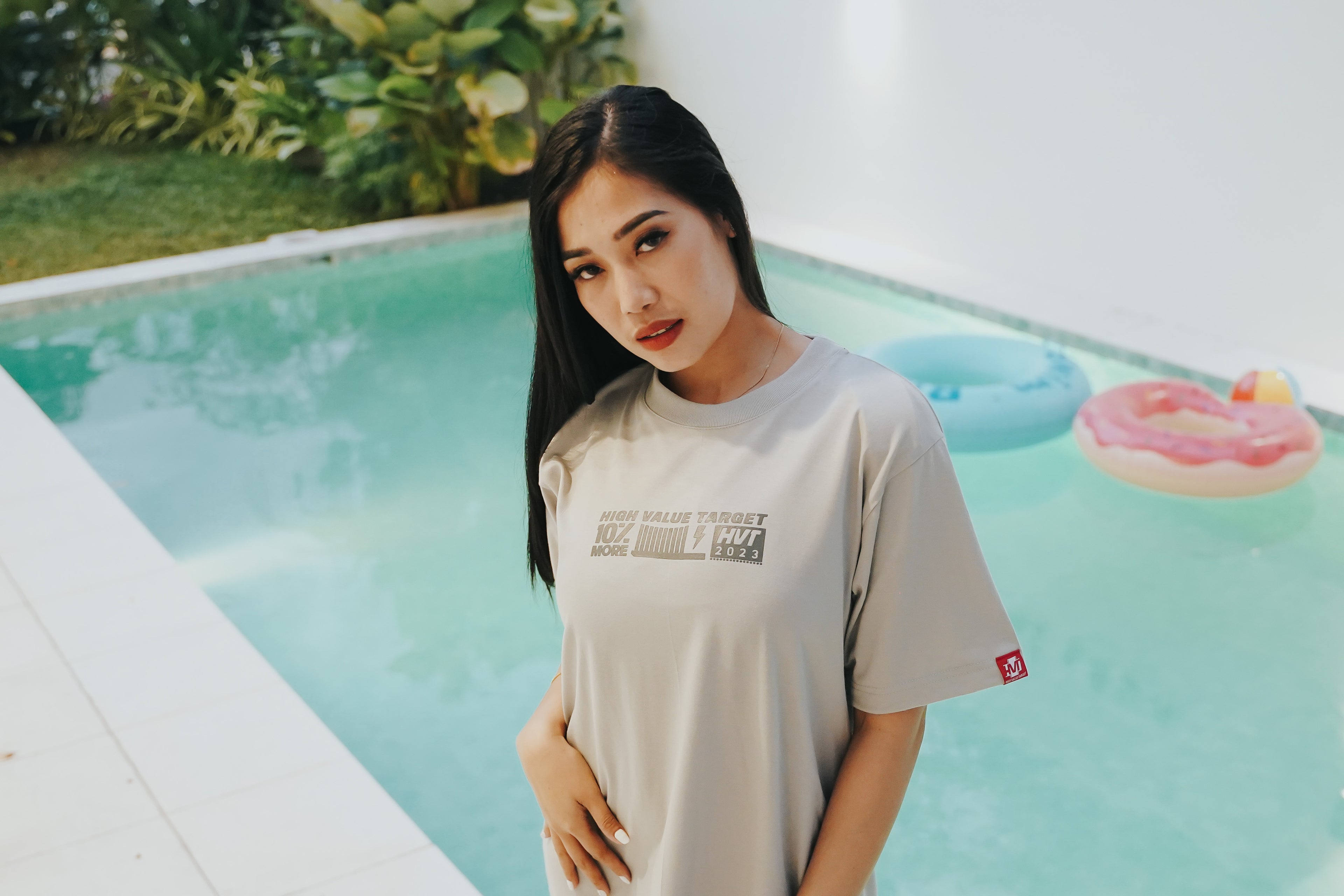 HIGH VALUE TARGET "HVT BRUSH" LIGHT GRAY AND DARK GRAY CVC Cotton Unisex T-SHIRT