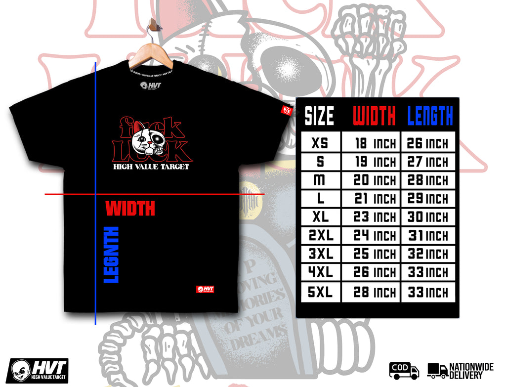 HIGH VALUE TARGET "LUCKY CAT " BLACK CVC COTTON UNISEX T-SHIRT
