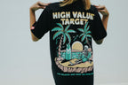 HIGH VALUE TARGET " HVT STAY RELAXED" BLACK CVC Cotton Unisex T-SHIRT