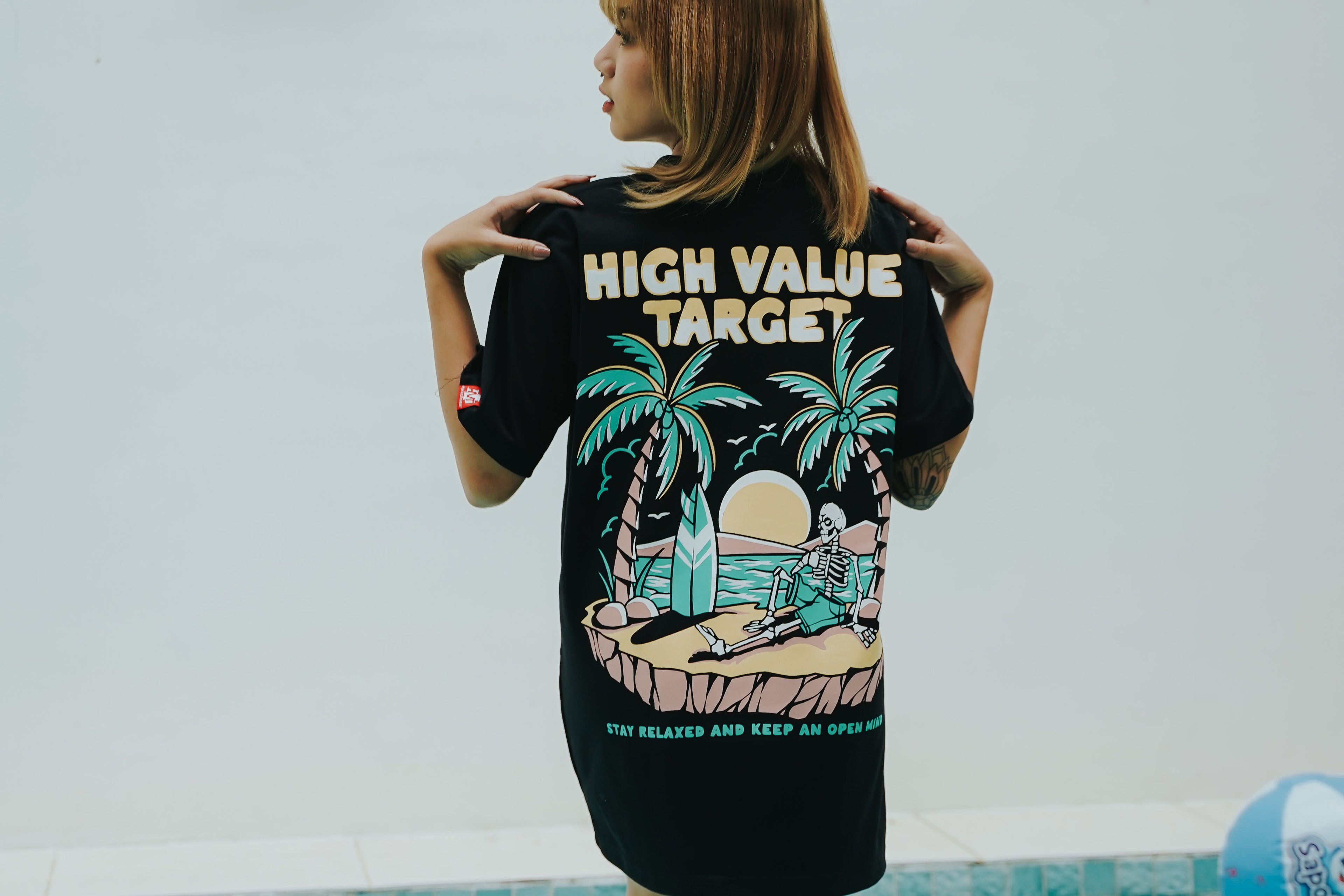 HIGH VALUE TARGET " HVT STAY RELAXED" BLACK CVC Cotton Unisex T-SHIRT