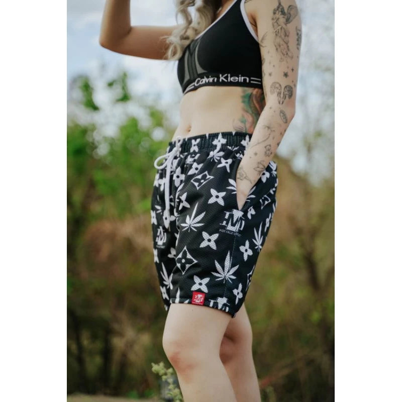 HIGH VALUE TARGET "HVT KUSH" MESH SHORTS - BLACK