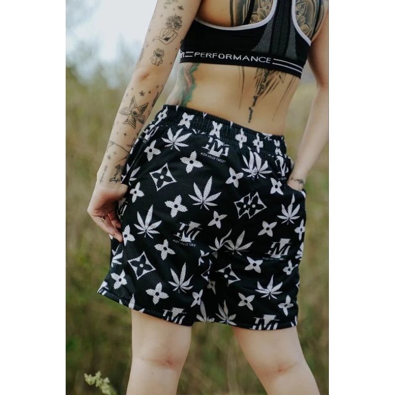 HIGH VALUE TARGET "HVT KUSH" MESH SHORTS - BLACK
