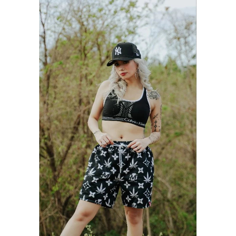 HIGH VALUE TARGET "HVT KUSH" MESH SHORTS - BLACK
