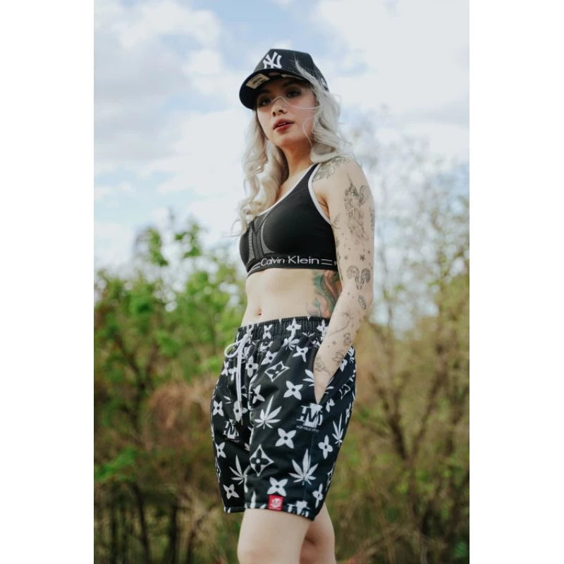 HIGH VALUE TARGET "HVT KUSH" MESH SHORTS - BLACK