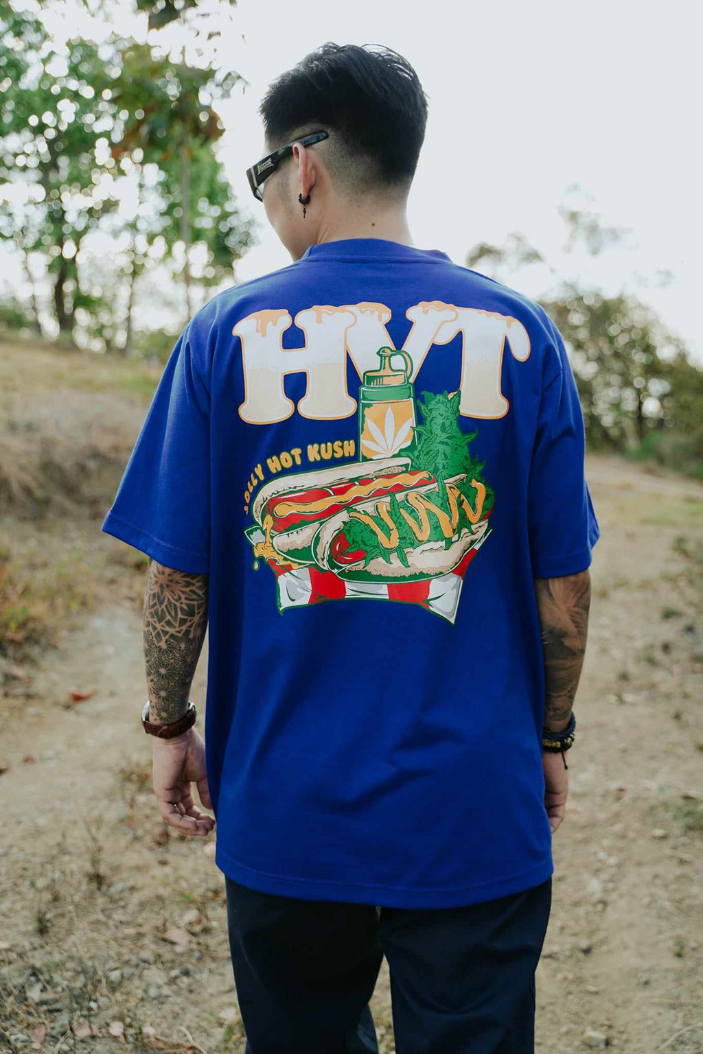 HIGH VALUE TARGET "JOLLY HOT KUSH" Blue CVC Cotton Unisex T-Shirt