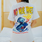 HIGH VALUE TARGET "KEEP YOUR HUSTLE BURNING" WHITE CVC COTTON UNISEX T-SHIRT