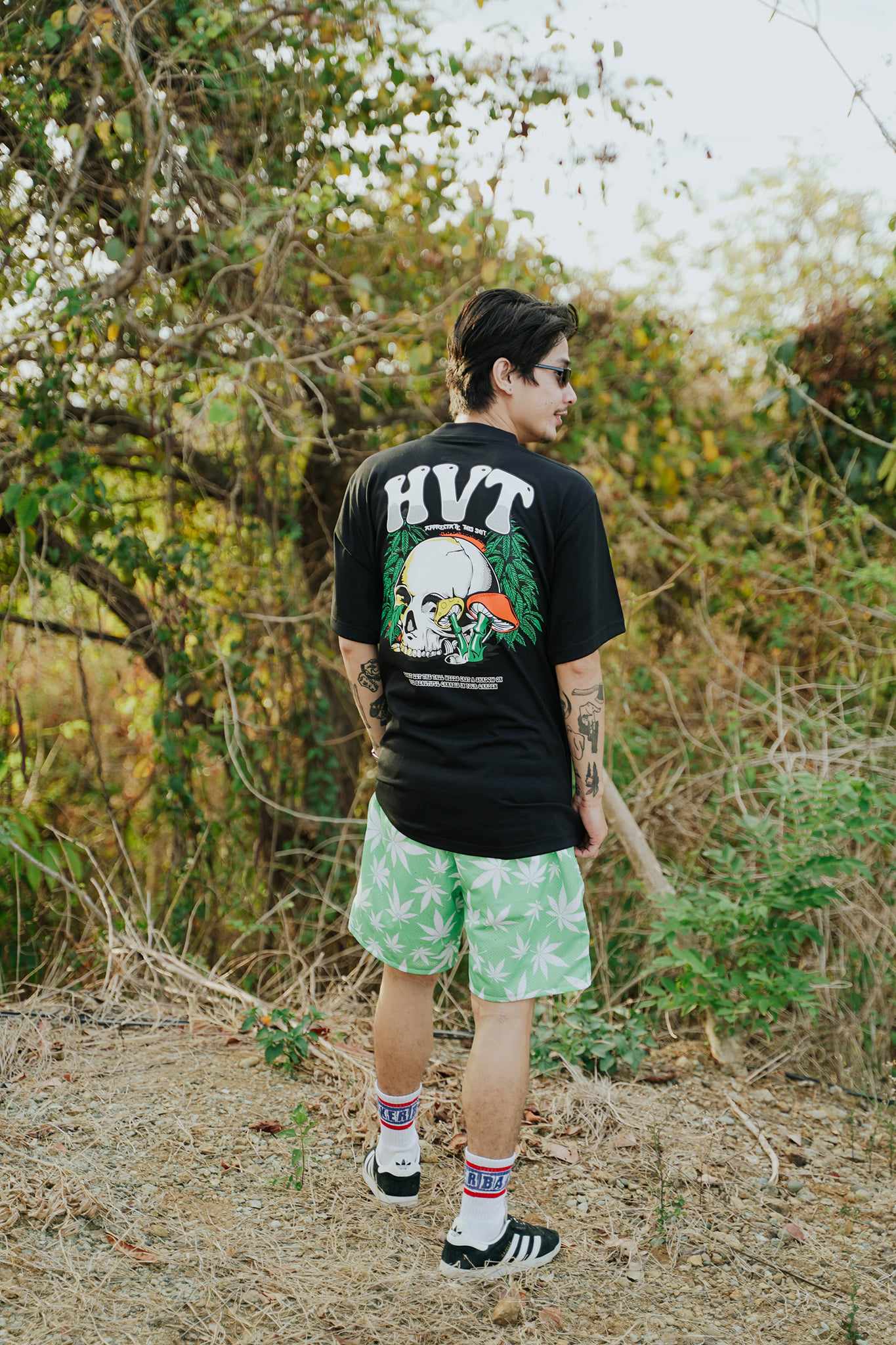 HIGH VALUE TARGET "HVT KUSH" MESH SHORTS -  GREEN WHITE
