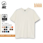 MALLOW - HVT Premium Quality Oversized Plain Crewneck T-shirts - Unisex Heavy Hybrid Soft Cotton Shirts - Menswear and women Casual Tshirt, PURE Cotton