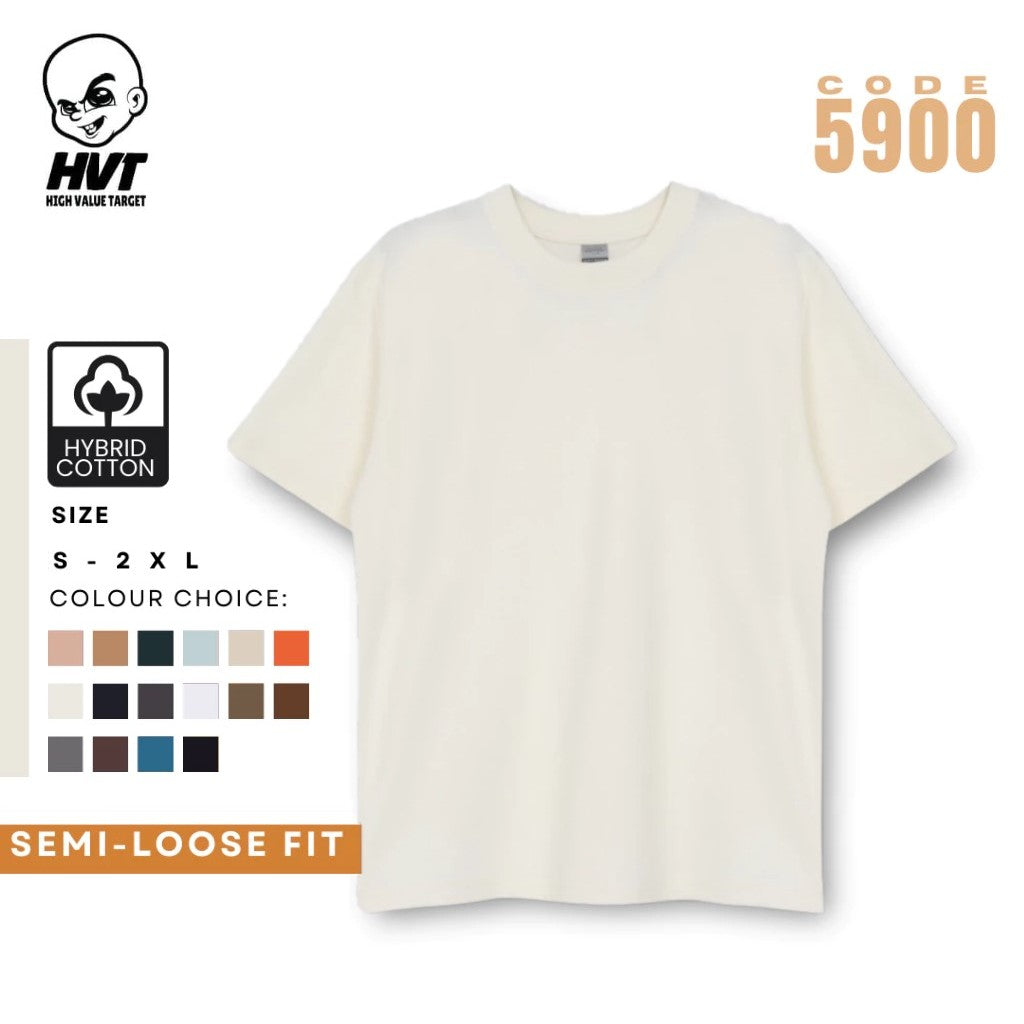 MALLOW - HVT Premium Quality Oversized Plain Crewneck T-shirts - Unisex Heavy Hybrid Soft Cotton Shirts - Menswear and women Casual Tshirt, PURE Cotton