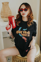 HIGH VALUE TARGET "MAKE MONEY. NOT WAR." BLACK CVC COTTON UNISEX T-SHIRT