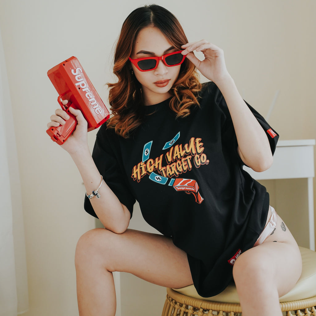 HIGH VALUE TARGET "MAKE MONEY. NOT WAR." BLACK CVC COTTON UNISEX T-SHIRT