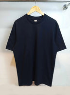 MIDNIGHT BLUE - HVT Premium Quality Oversized Plain Crewneck T-shirts - Unisex Heavy Hybrid Soft Cotton Shirts - Menswear and women Casual Tshirt, PURE Cotton
