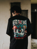 HIGH VALUE TARGET "NEVER TRUST BACK" (Black) CVC Cotton T-Shirt