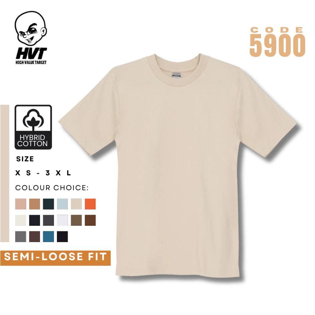 OAT - HVT Premium Quality Oversized Plain Crewneck T-shirts - Unisex Heavy Hybrid Soft Cotton Shirts - Menswear and women Casual Tshirt, PURE Cotton
