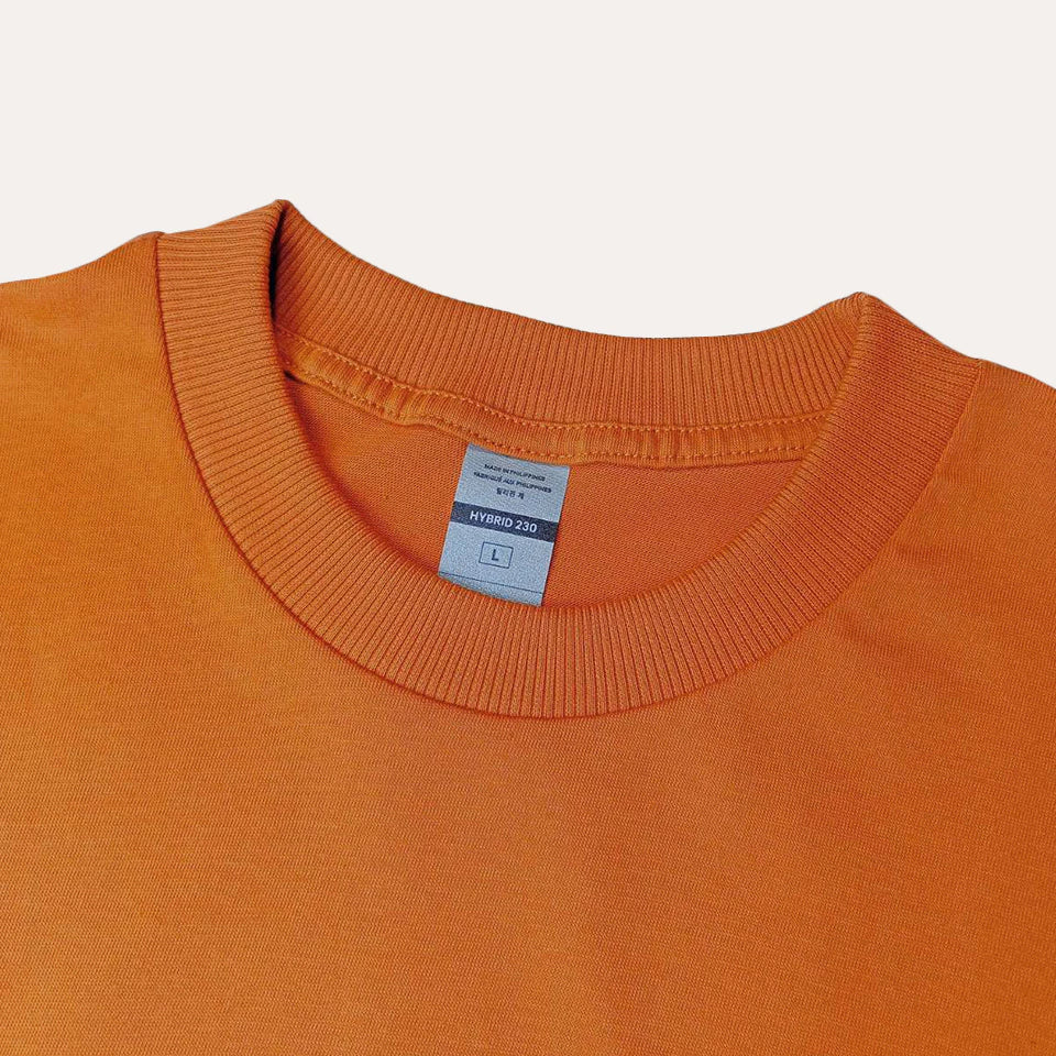 ORANGE - HVT Premium Quality Oversized Plain Crewneck T-shirts - Unisex Heavy Hybrid Soft Cotton Shirts - Menswear and women Casual Tshirt, PURE Cotton