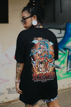 HIGH VALUE TARGET "Onna-musha" (BLACK) CVC Cotton T-Shirt - XS to 2XL