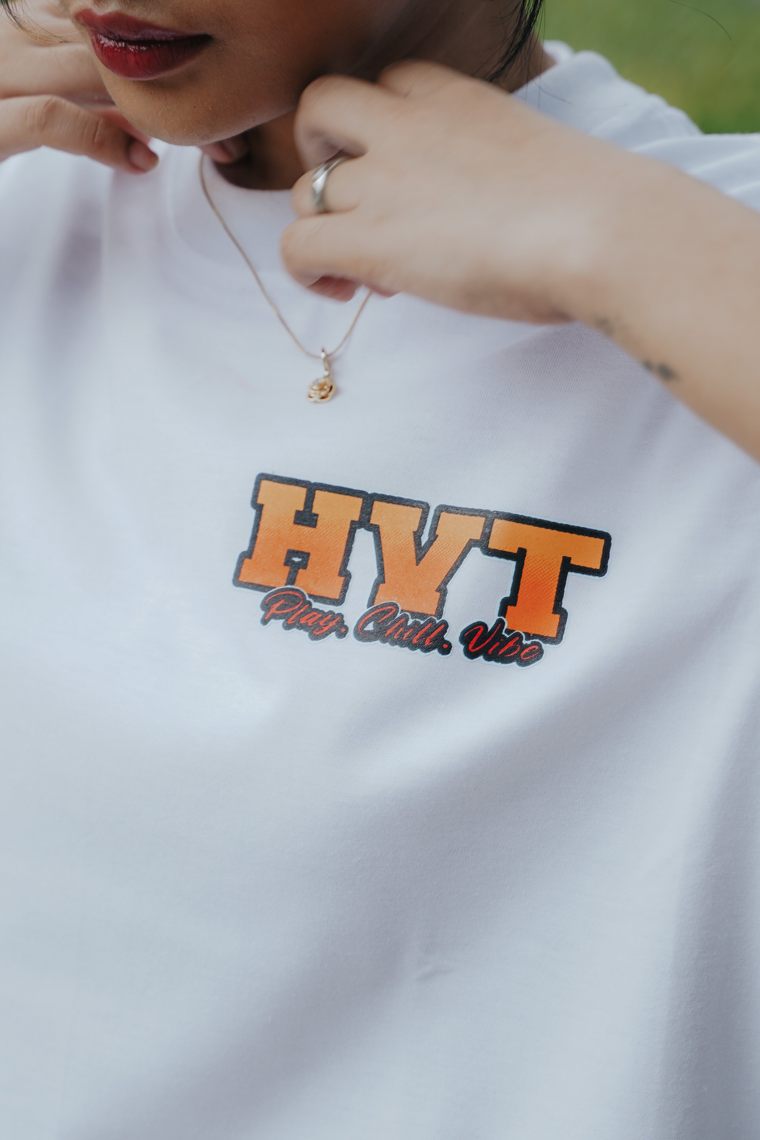 HIGH VALUE TARGET "HVT PLAY.CHILL.VIBE " (WHITE) CVC PURE Cotton T-Shirt - S to 2XL