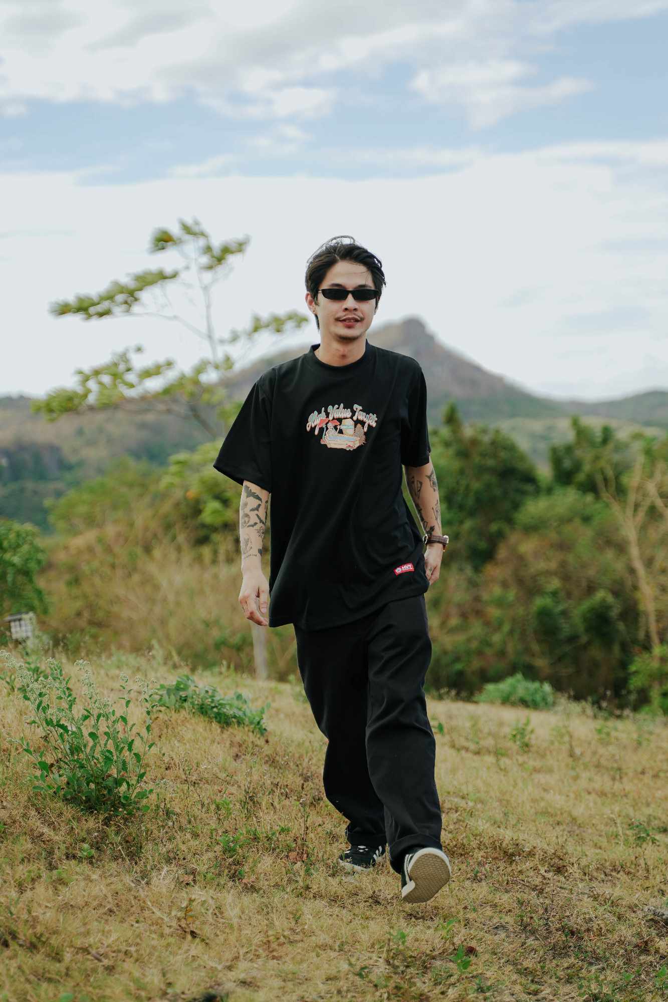 HIGH VALUE TARGET "REST N' CHILL " Black CVC Cotton Unisex T-Shirt