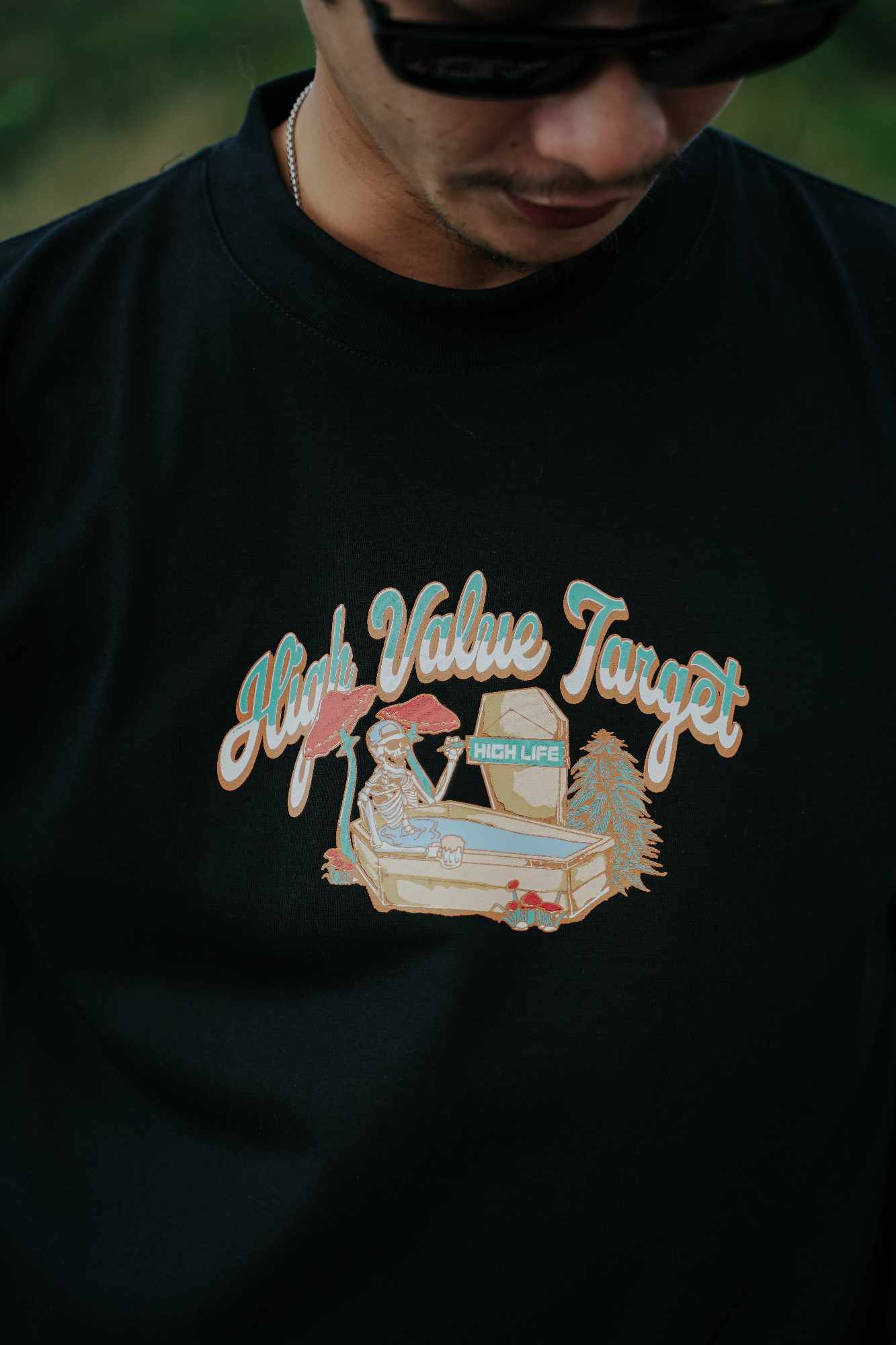 HIGH VALUE TARGET "REST N' CHILL " Black CVC Cotton Unisex T-Shirt