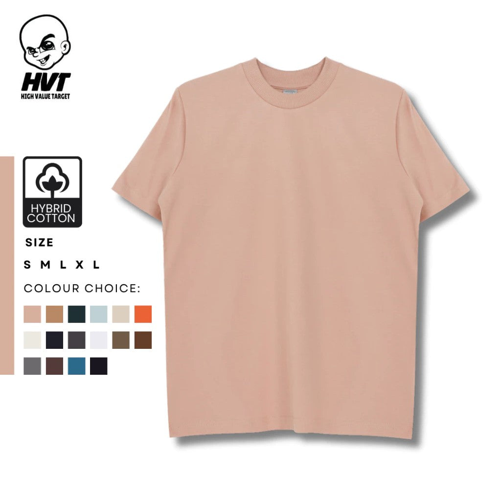 SYRUP - HVT Premium Quality Oversized Plain Crewneck T-shirts - Unisex Heavy Hybrid Soft Cotton Shirts - Menswear and women Casual Tshirt, PURE Cotton