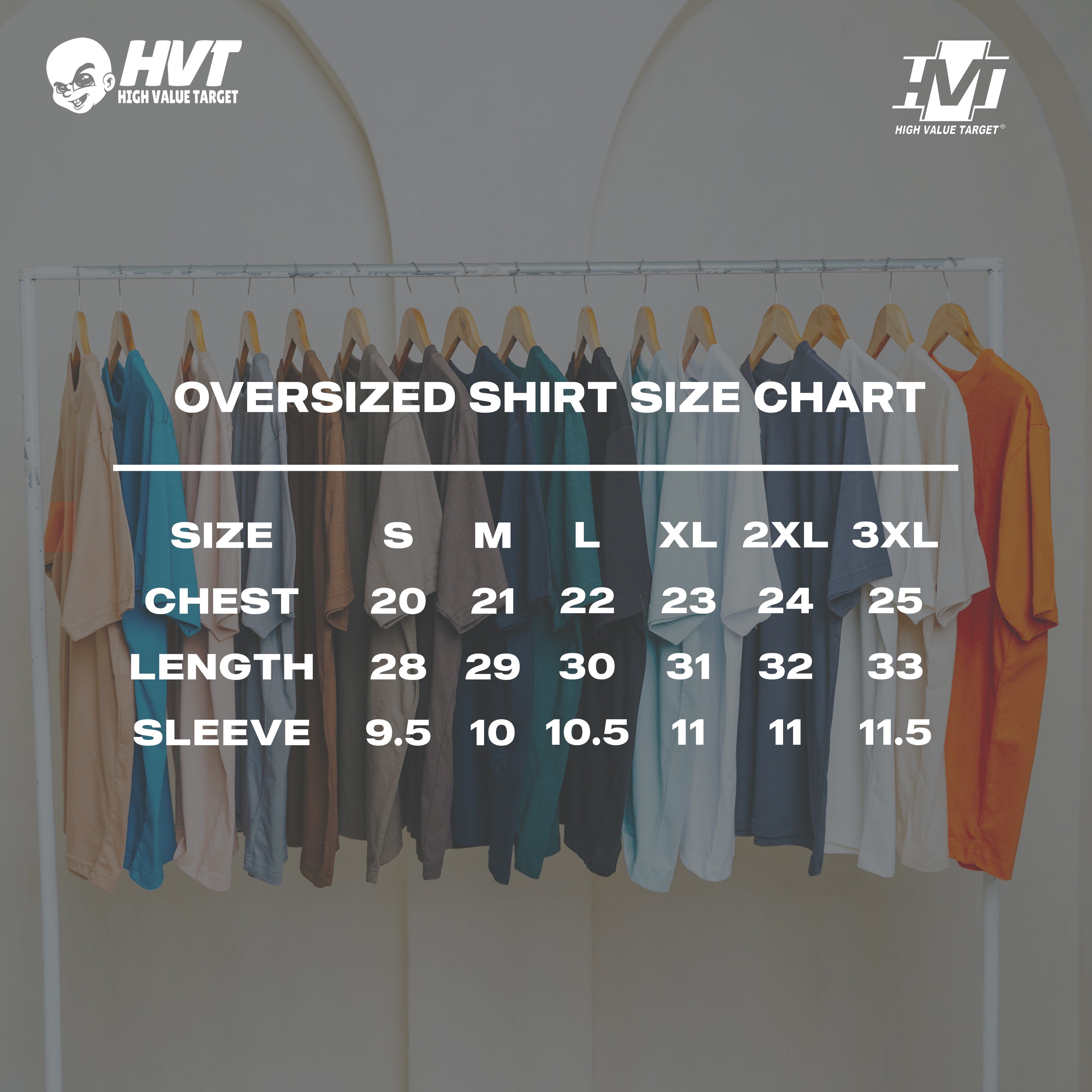 Plain T shirt with size chart guide for casual everyday wear and accurate fit selection