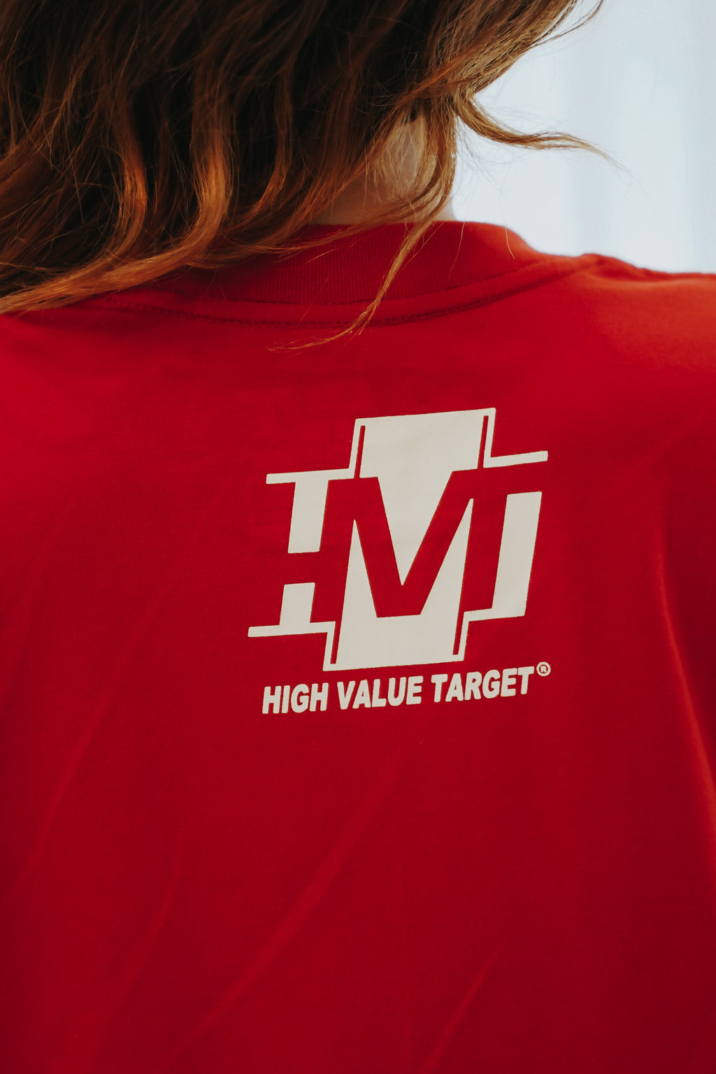HIGH VALUE TARGET "SPRAY PAINT BIG PRINT" RED CVC COTTON UNISEX T-SHIRT