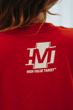HIGH VALUE TARGET "SPRAY PAINT BIG PRINT" RED CVC COTTON UNISEX T-SHIRT